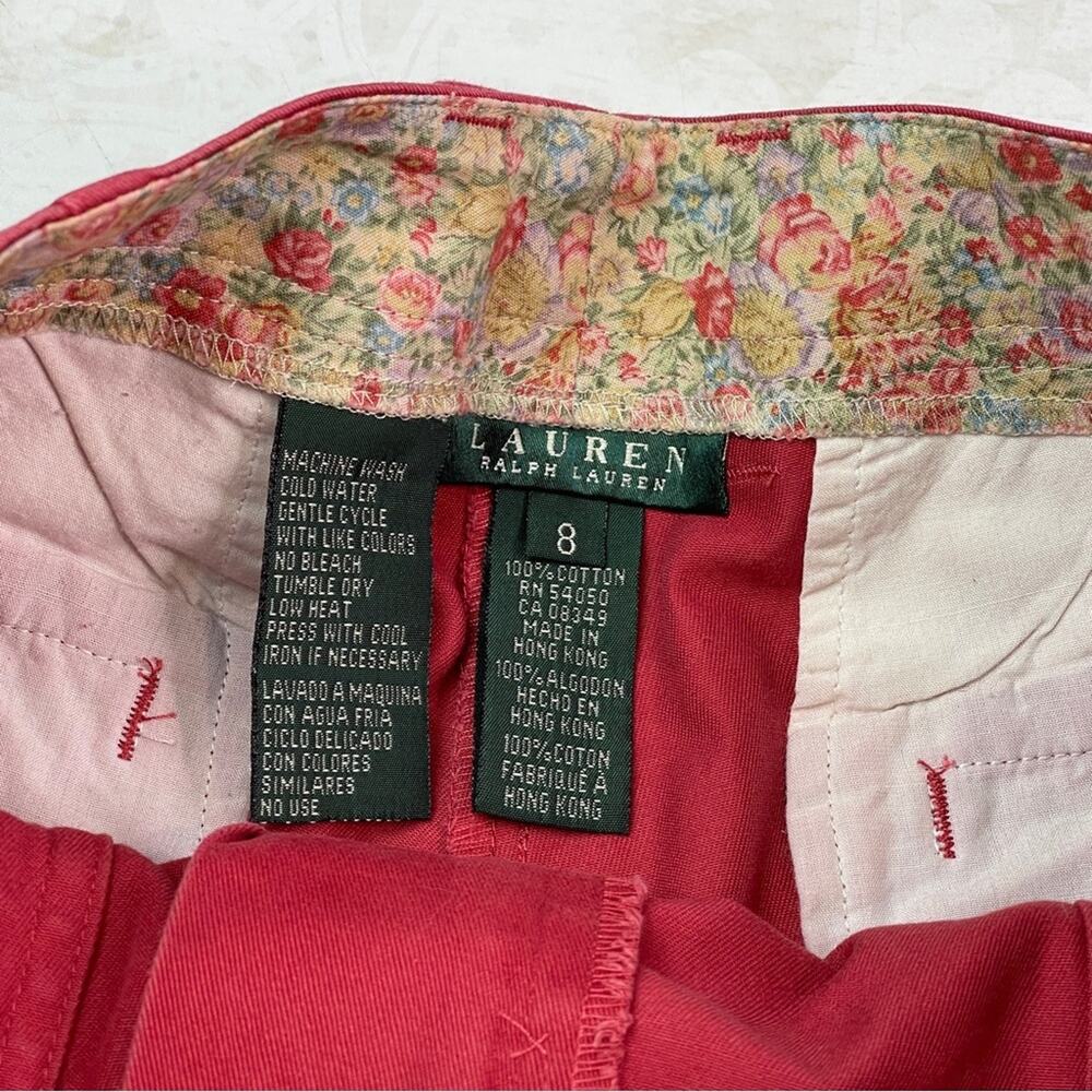 Lauren Ralph Lauren Dark Rose Flat Front Shorts Size 8 - Picture 12 of 13